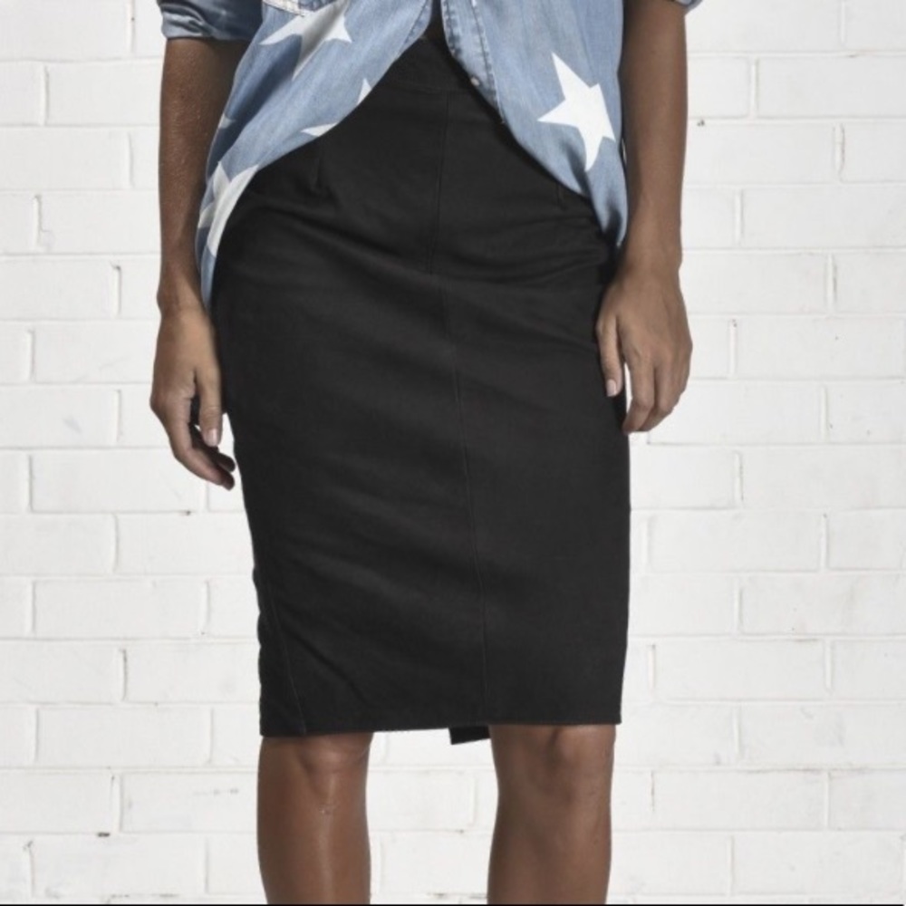 One Teaspoon Freelove Suede Pencil Skirt